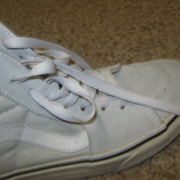 VANS OLD SKOOL SUEDE GRAY BLUE HI TOP HIGH TOP SNEAKERS SHOES 8 - Picture 6 of 9